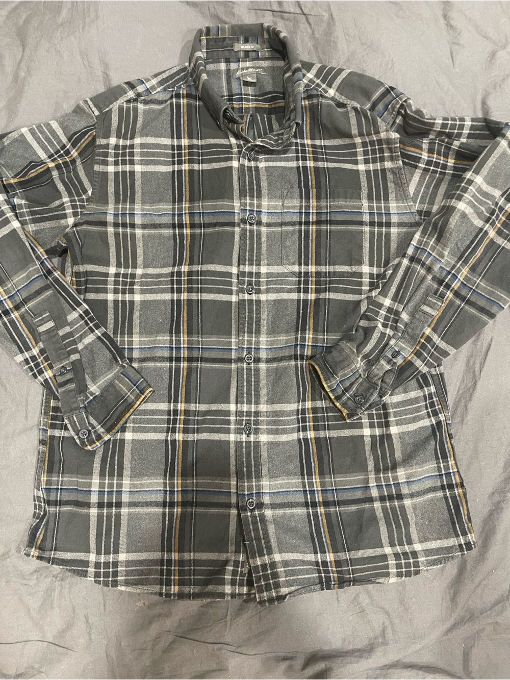 Eddie Bauer Gray Flannel Shirt